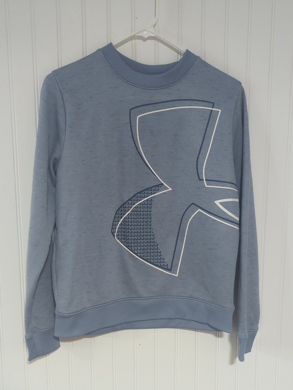 Under Armour Men's Crewneck Sweatshirt in Dusty Blue with White Logo